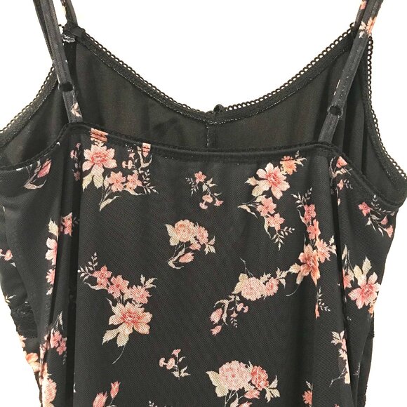 Wild Sky maxi dress women XS black/pink floral baby doll Y2K whimsigoth lace - Picture 7 of 11